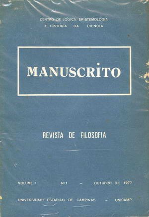 Manuscrito - Revista de Filosofia - Volume 1 - Nº 1 - Outubro de 1977