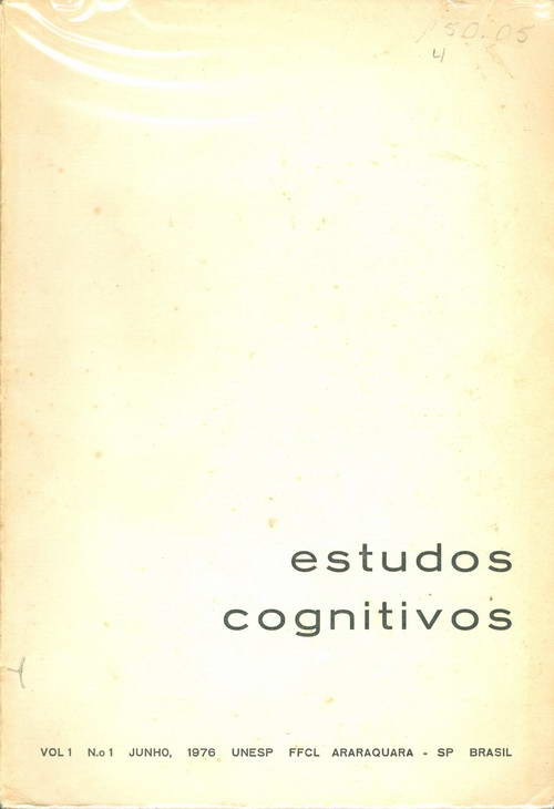 Estudos Cognitivos - Volume I - Nº 1