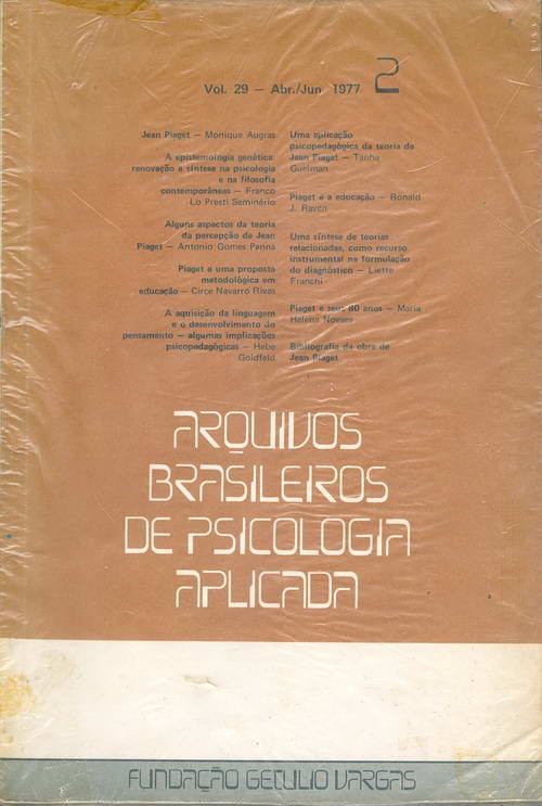 Arquivos Brasileiros de Psicologia Aplicada - Volume 29