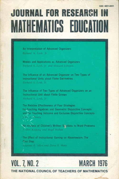 Journal for Research in Mathematics Education - Volume 7 - N° 2