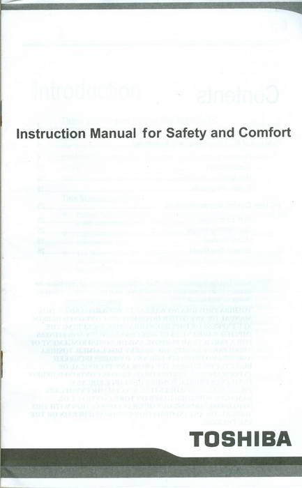 Toshiba PC - Instruction Manual for Safety and Confort