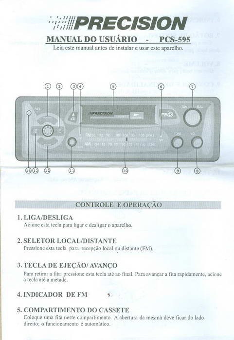 Precision - PCS-595 - Toca-Fitas / Rádio