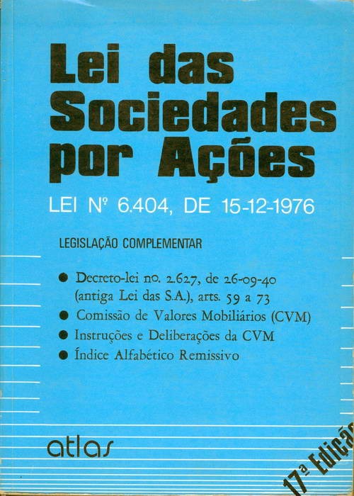 Lei das Sociedades por Ações - Lei Nº 6.404, de 15-12-1976